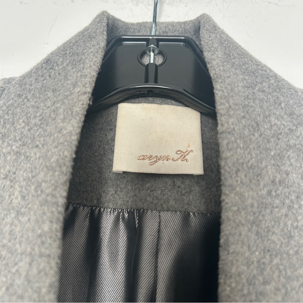 Aryn K black gray color block long coat Small - Picture 3 of 8